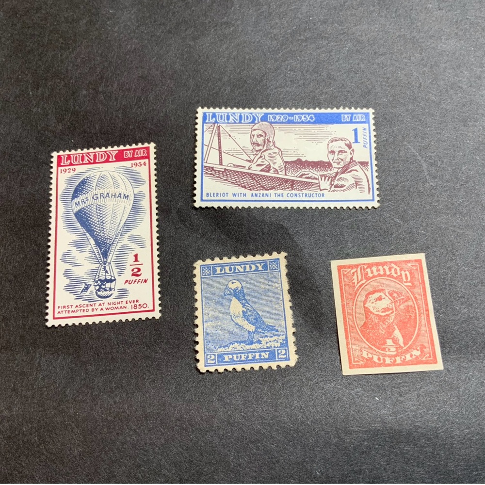Uncommon Lundy Postal Service Lundy Island Stamps Lot of 4